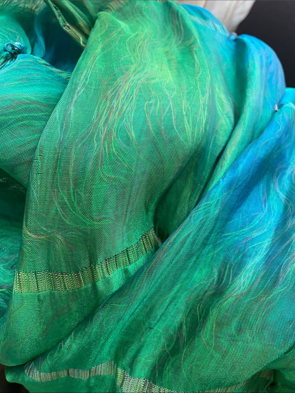 VTG HANDMADE SILK SCARF - Picture 12 of 13
